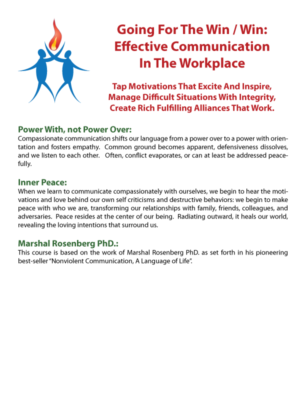 Going For The Win / Win:&nbsp;&nbsp;Effective Communication In The Workplace