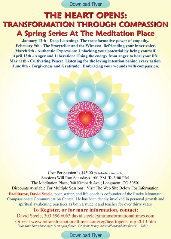 The Heart Opens Series at The Meditation Place