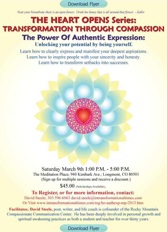The Heart Opens Series:&nbsp;&nbsp;Authentic Expression