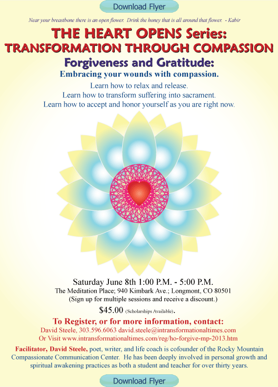The Heart Opens Series:&nbsp;&nbsp;Forgiveness And Gratitude