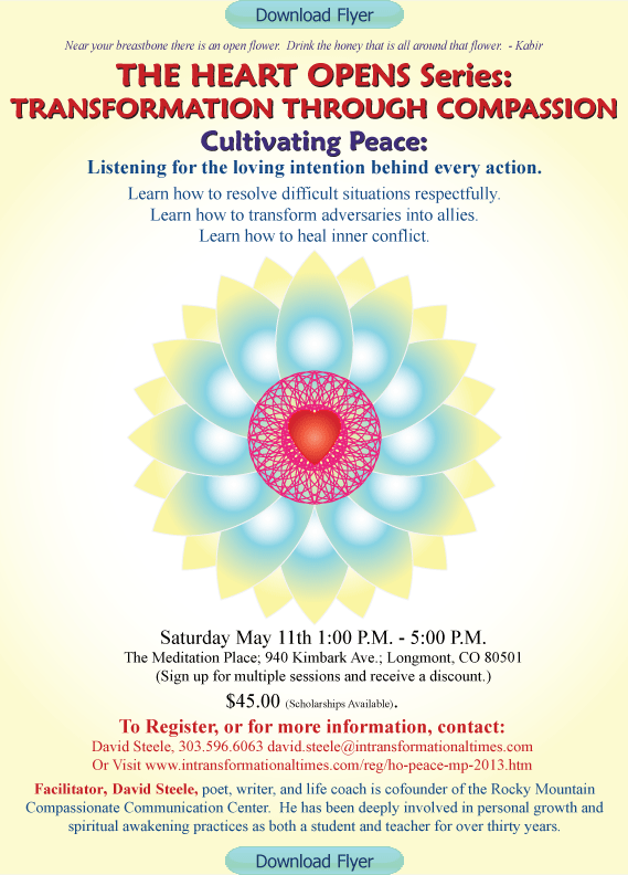 The Heart Opens Series:&nbsp;&nbsp;Cultivating Peace